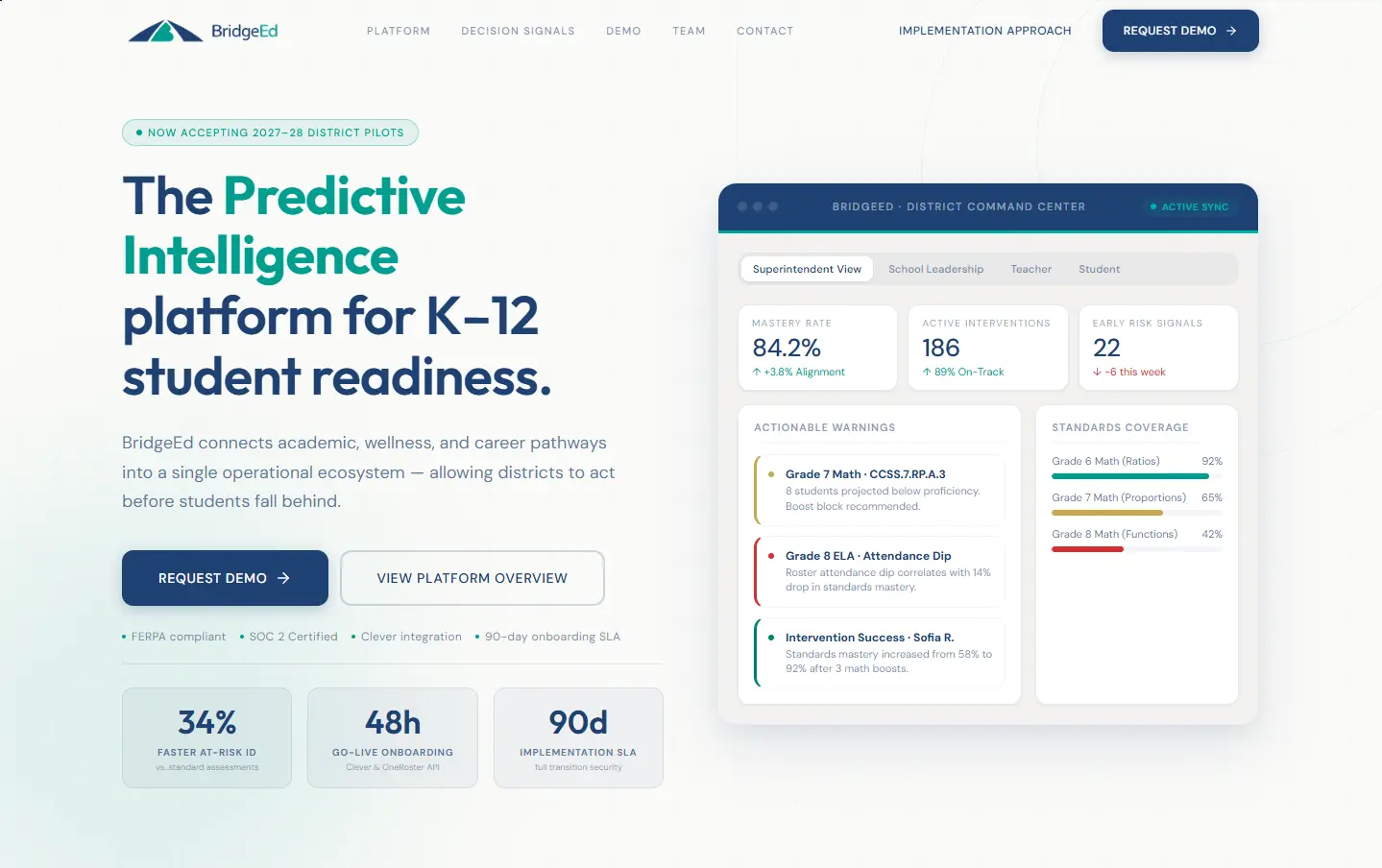 BridgeEd website design