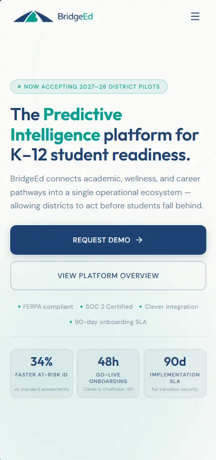 BridgeEd interface on mobile
