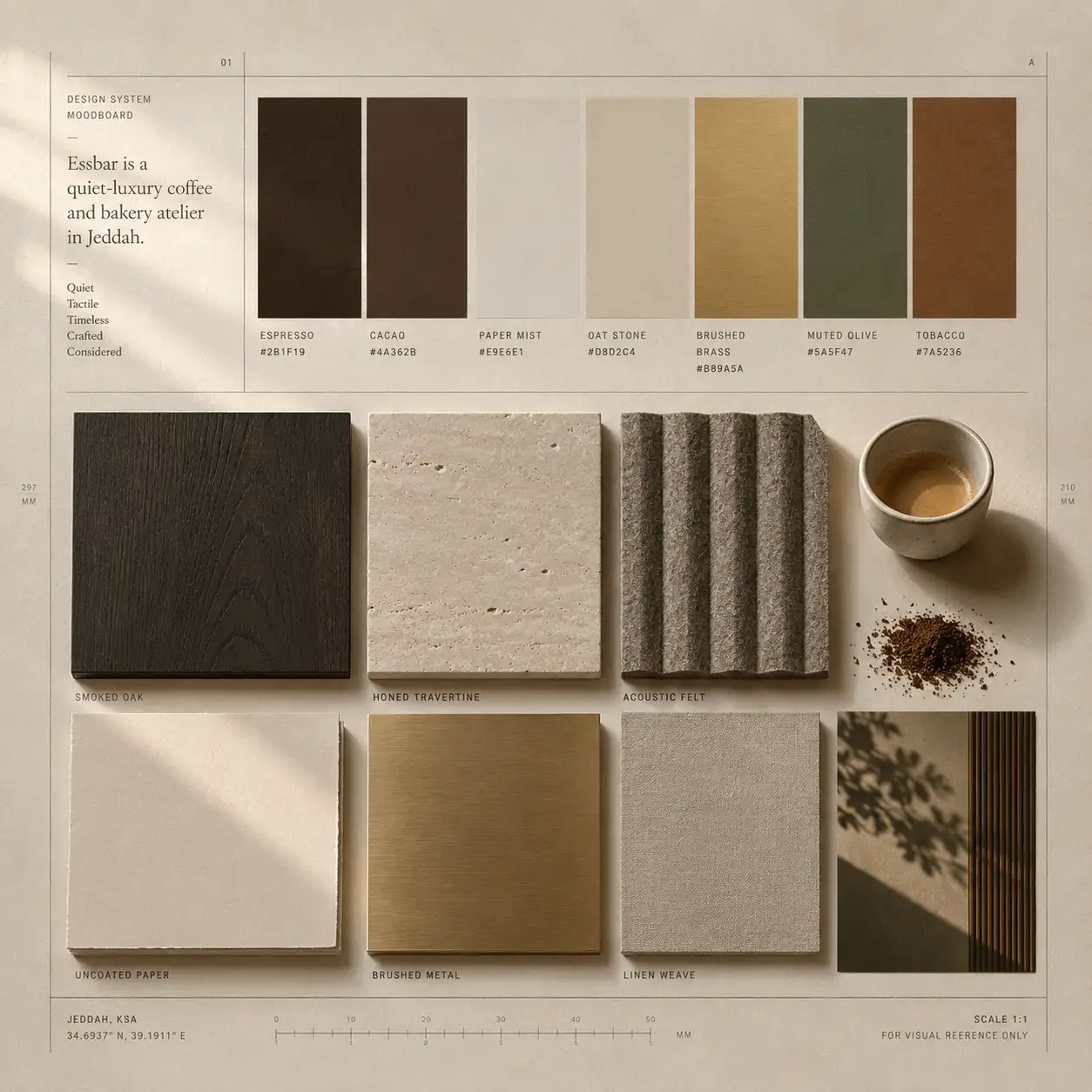 Essbar warm earthen color palette tokens