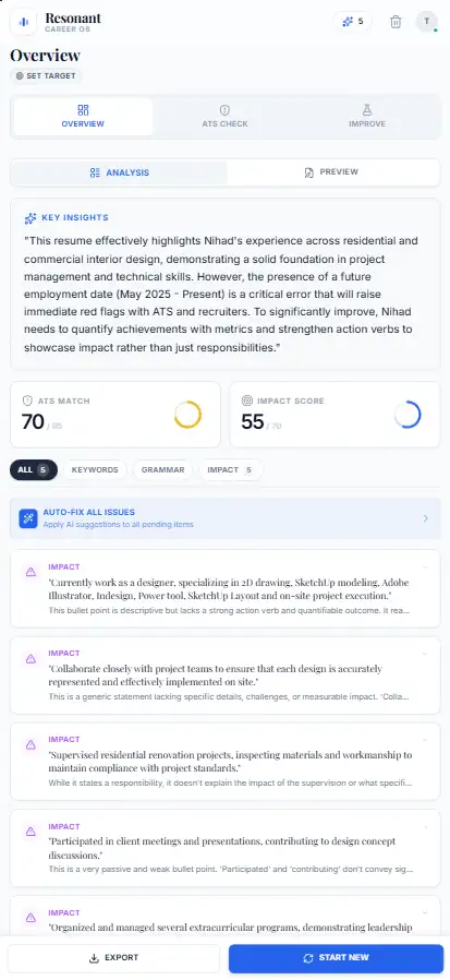 Resonant interface on mobile