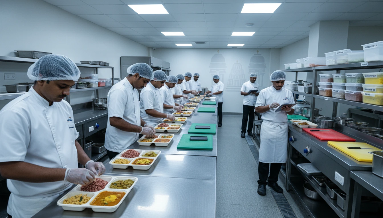 Vadakara Nutrition clinical kitchen team adhering to rigorous sanitation standards